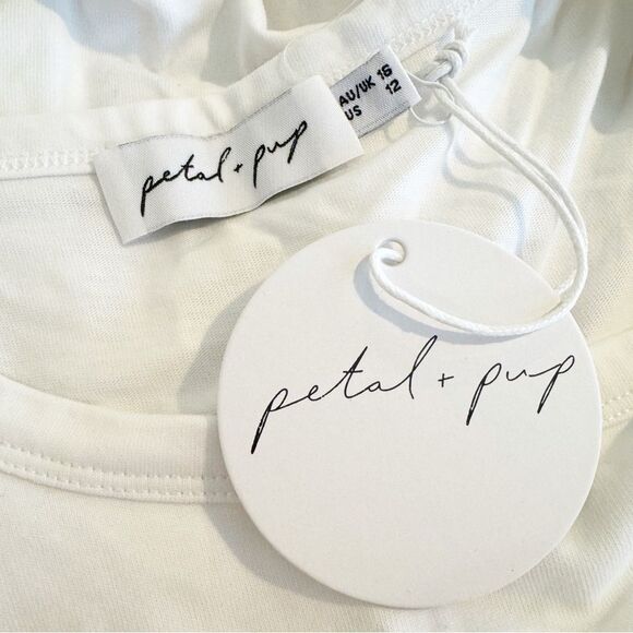 NWT Petal & Pup Omri Crop Top Shoulder Pads in White Size 12 - Picture 9 of 10